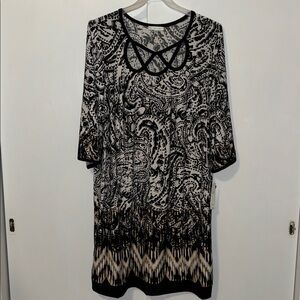 Sandra Darren Shift Dress Paisley Boho Print Women’s 22